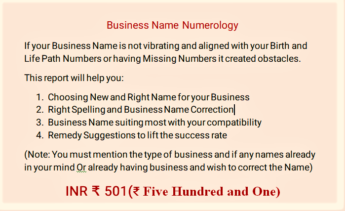 business name numerology 1
